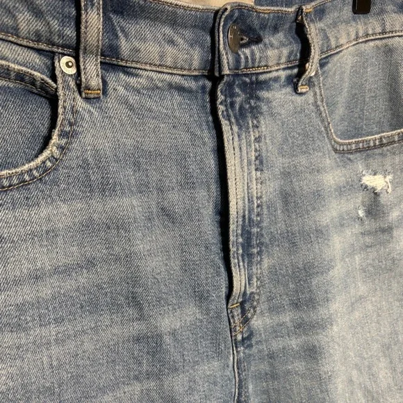 Everlane The Way High Jean Light Wash Distressed Raw Hem Size 28 - Picture 3 of 12